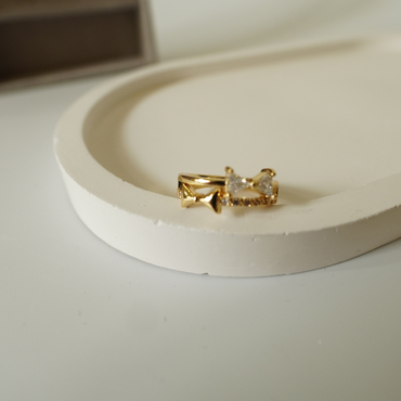 18K Gold Plated Pyramid Spark Adjustable Ring