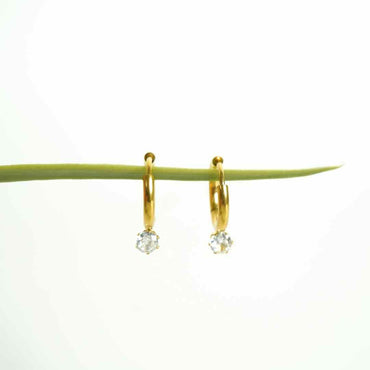 Luxe Spark Gold-Plated Mini Hoop Earrings