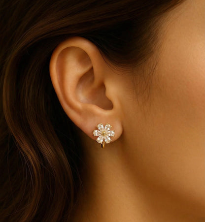 Bloom Sparkle Flower Hoop Earrings