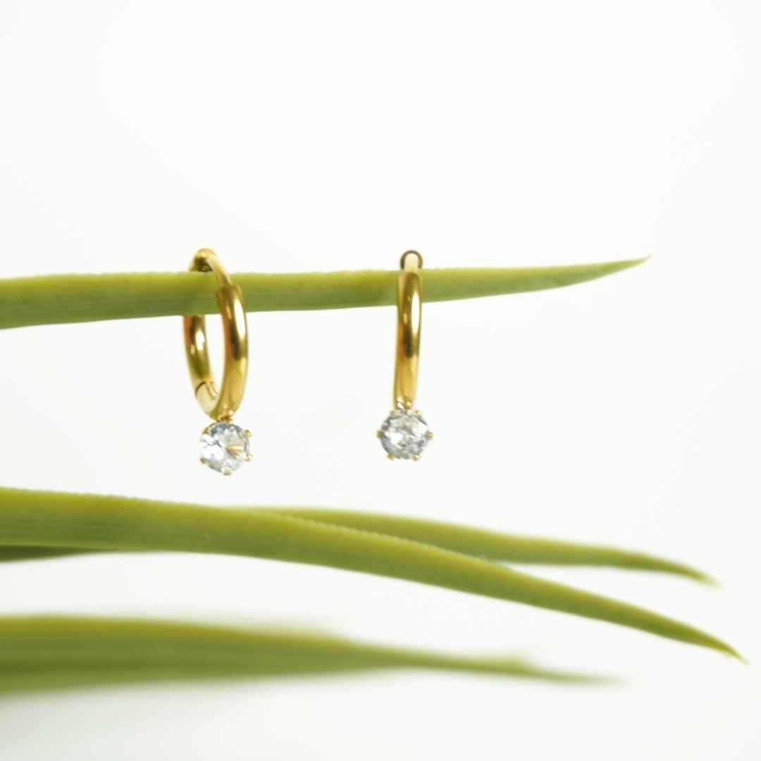 Luxe Spark Gold-Plated Mini Hoop Earrings