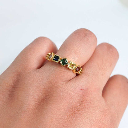 Prism Aura Adjustable Gold-Plated Ring