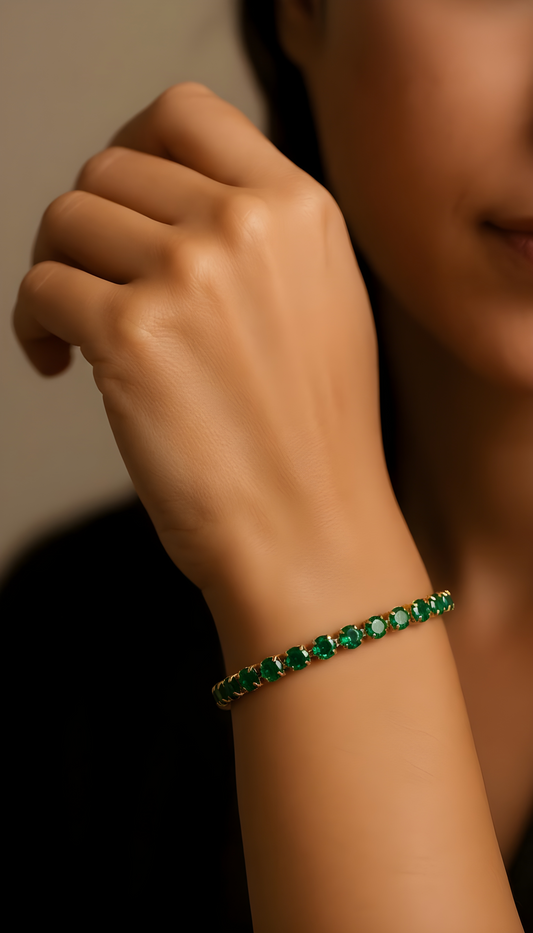 Emerald Bloom Tennis Bracelet