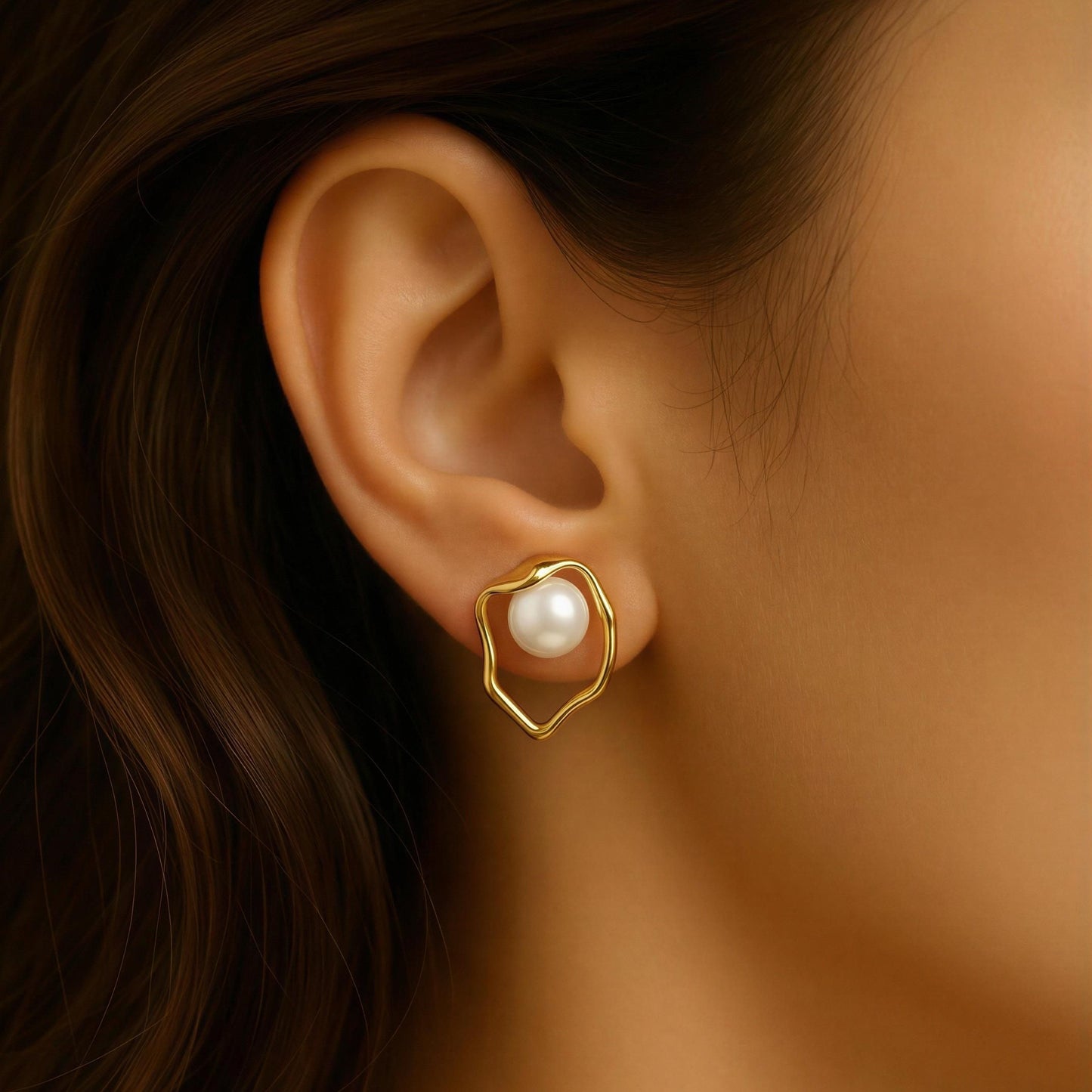 Celeste Pearl Frame Earrings
