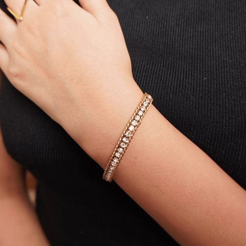 Ashara Crystal Luxe Chain Bracelet – 18K gold-plated stainless steel bracelet