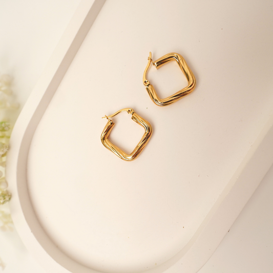 Ashara Glint Square Hoops