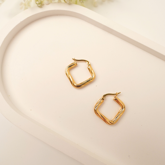 Ashara Glint Square Hoops