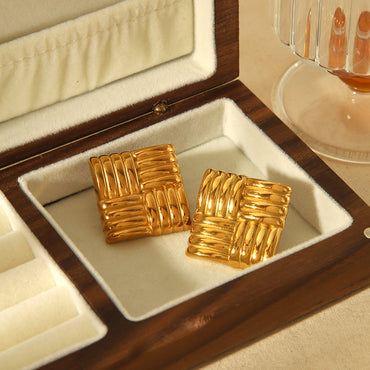 Aurora Woven Square Studs