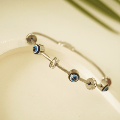 Aegis Evil Eye Bangle – Stainless Steel Protection Charm