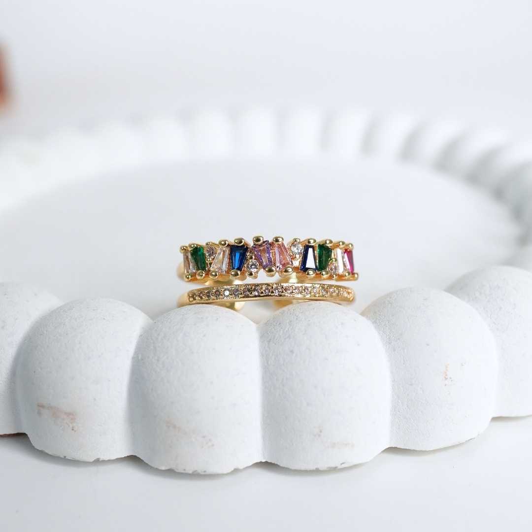 Aurora Spectrum Adjustable Gold-Plated Ring
