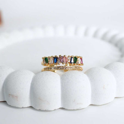 Aurora Spectrum Adjustable Gold-Plated Ring