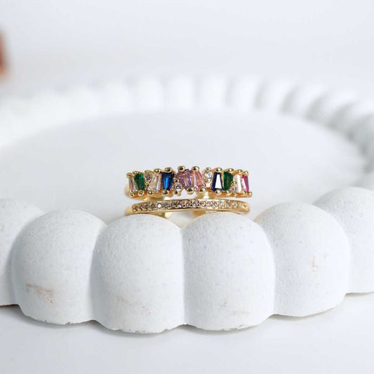 Aurora Spectrum Adjustable Gold-Plated Ring