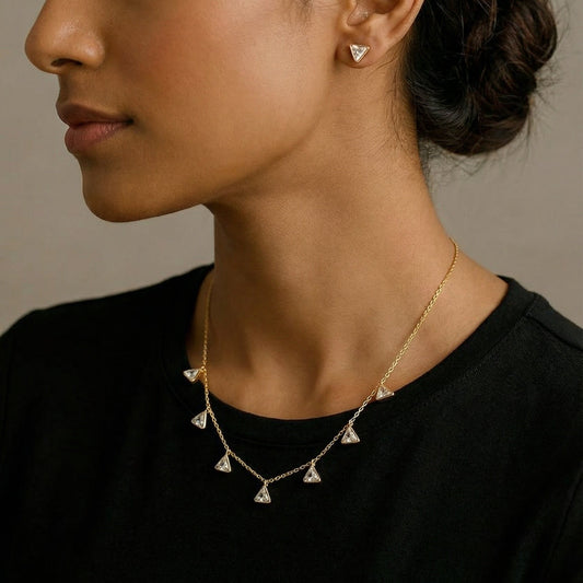 Nova Trine Necklace & Stud Earring Set