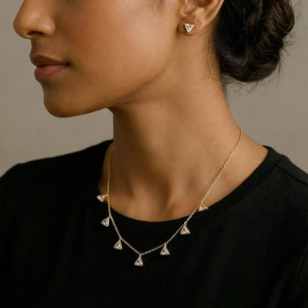 Nova Trine Necklace & Stud Earring Set