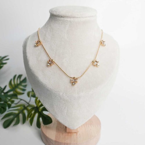 Celeste Sparkle Charm Necklace – 18K gold-plated stainless steel charm necklace
