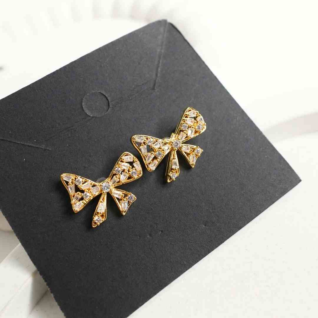 Celeste Bow Crystal Studs