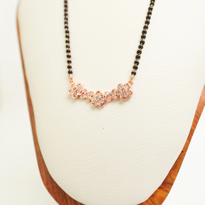 Ashara Rosé Bloom Floral Mangalsutra – Anti-Tarnish, 18K Gold Plated