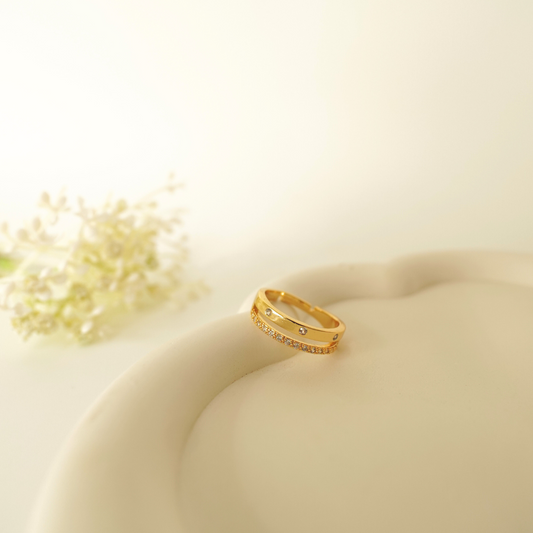 Ashara Lumière Dual Band Ring
