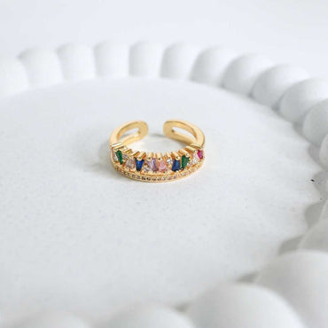 Aurora Spectrum Adjustable Gold-Plated Ring