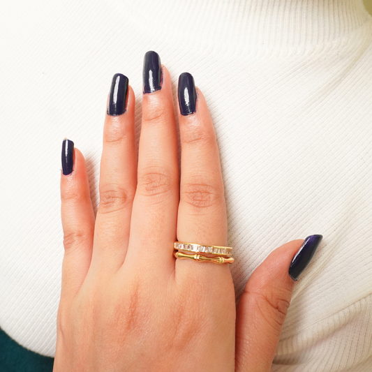 Bamboo Sparkle Stack Ring