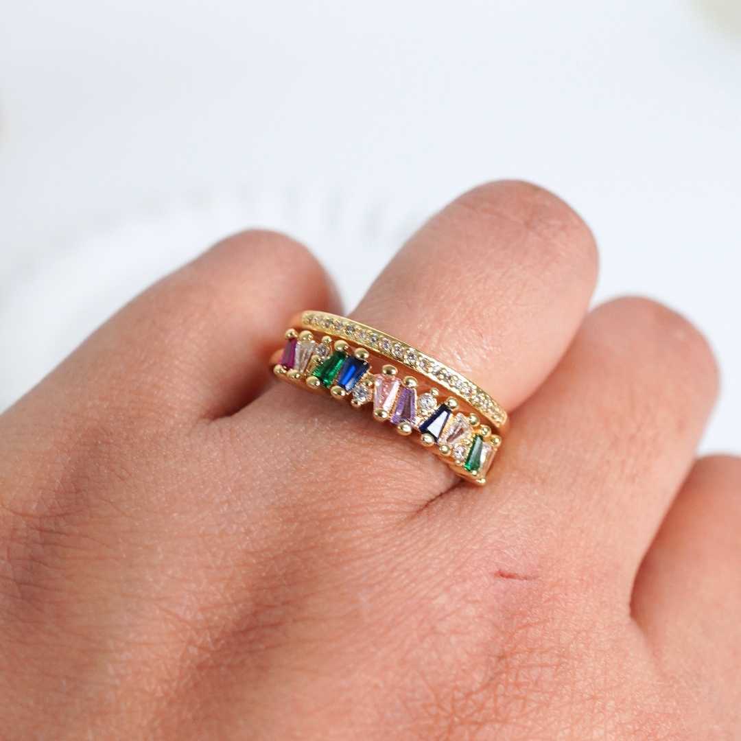 Aurora Spectrum Adjustable Gold-Plated Ring