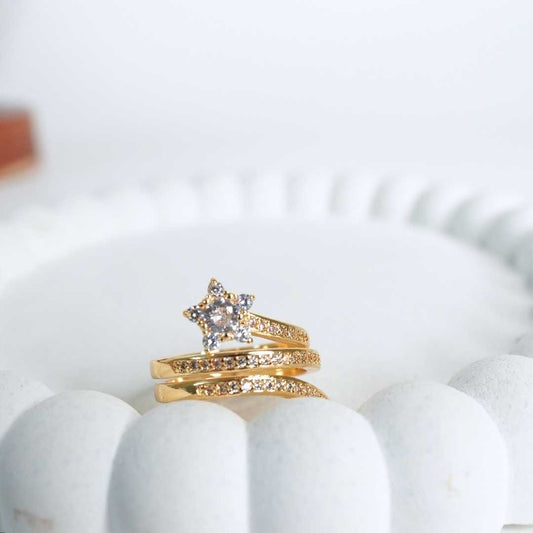 Starlight Glow Adjustable Gold-Plated Ring