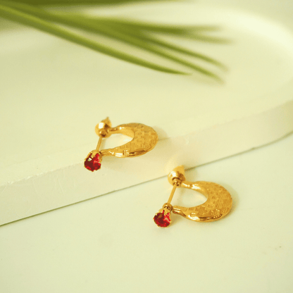 Solara Textured Crescent Drop Earrings