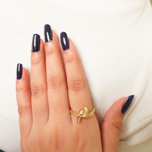 Golden Nail Luxe Ring – 18K gold-plated stainless steel adjustable ring