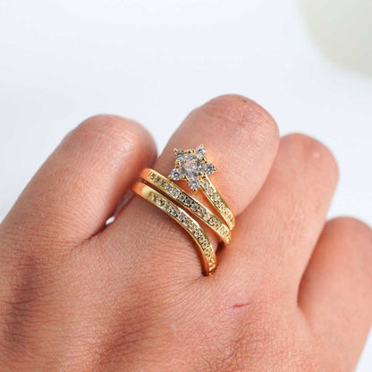 Starlight Glow Adjustable Gold-Plated Ring