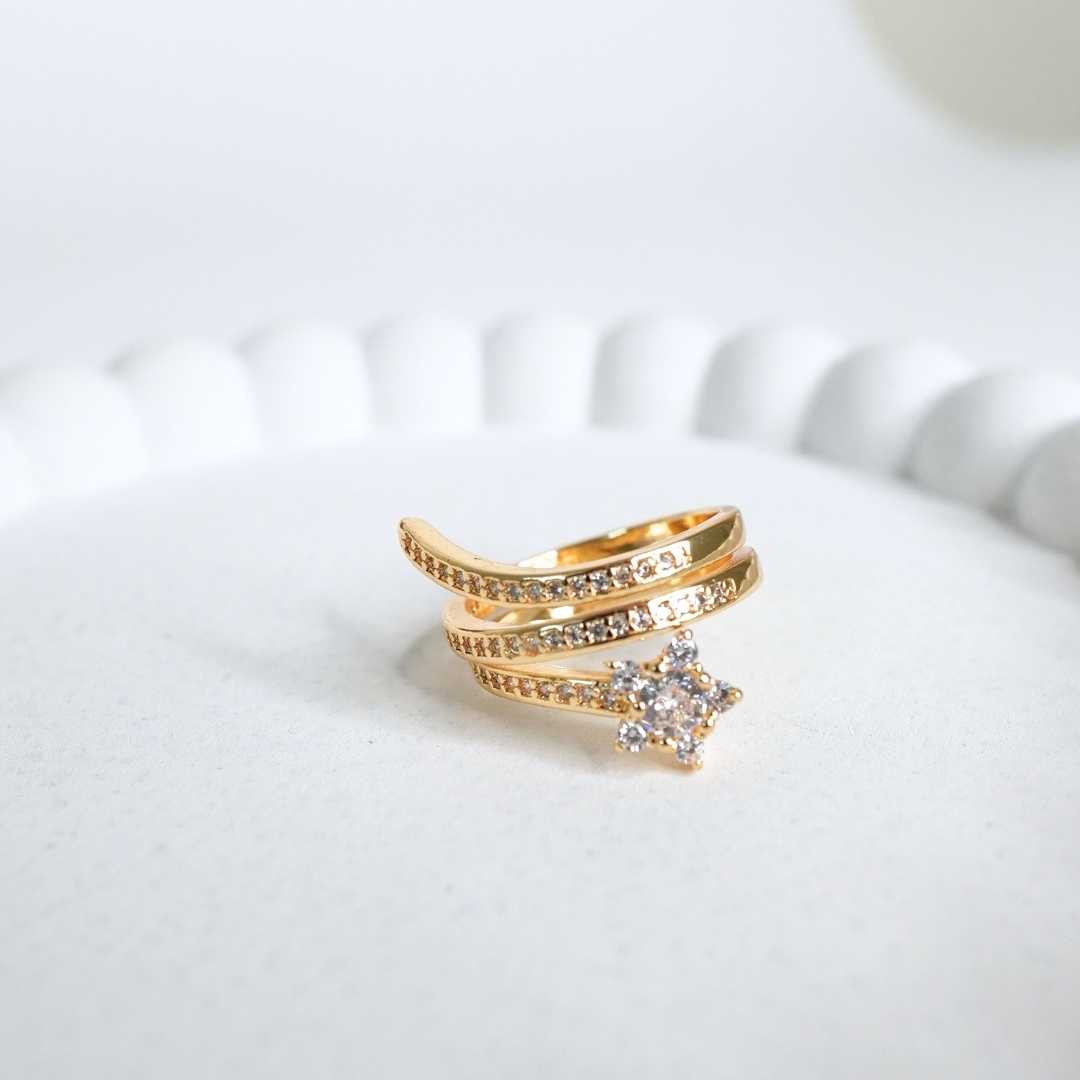 Starlight Glow Adjustable Gold-Plated Ring