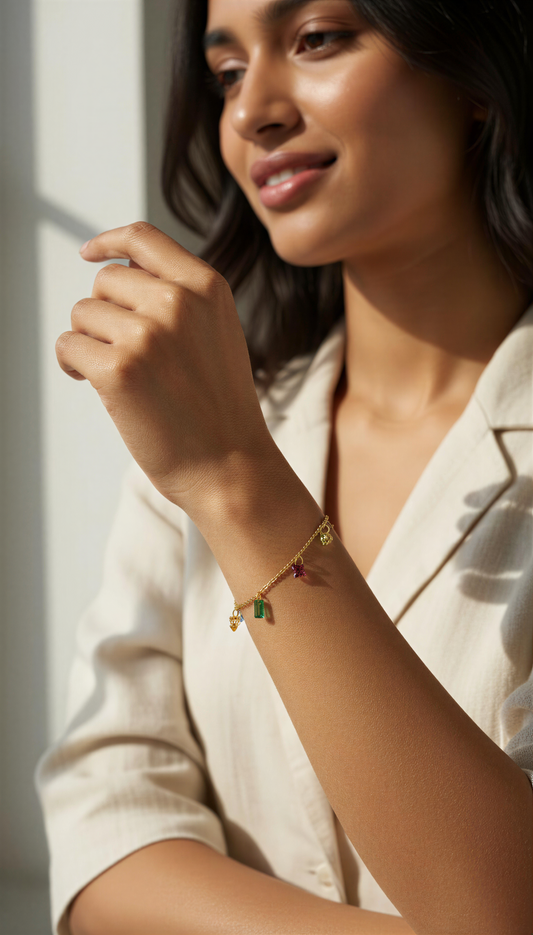 Rainbow Droplets Charm Bracelet