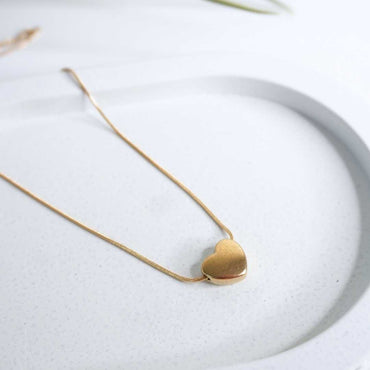 Golden Heart Snake Chain Necklace