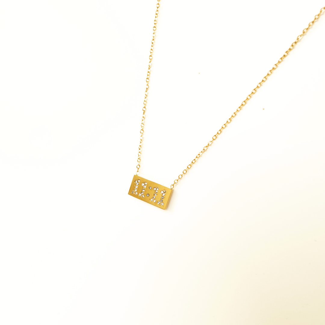 Ashara 11:11 Crystal Manifestation Bar Necklace