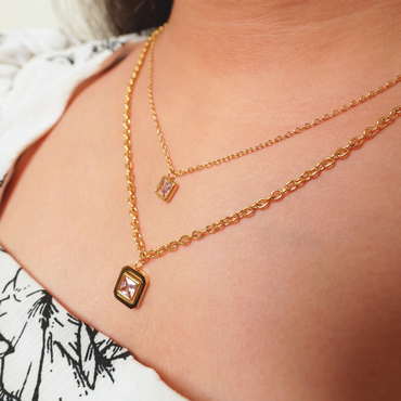 Ashara Blush Beam Dual Pendant Necklace