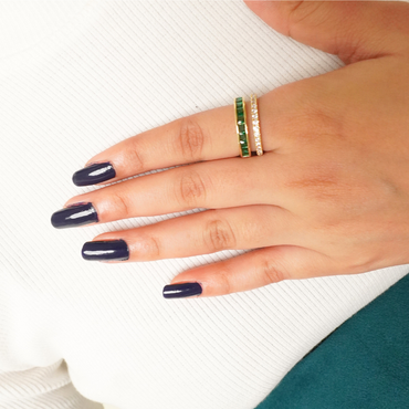 Twin Gleam Bar Ring
