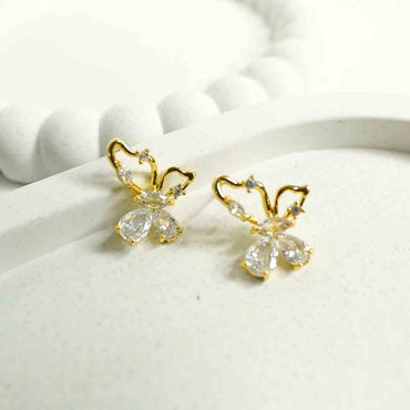 Crystal Butterfly Stud Earrings