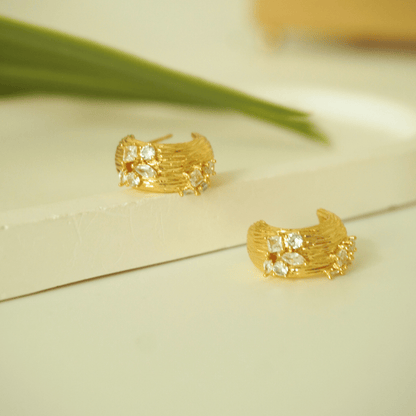 Aurora Textured Crystal Hug Earrings