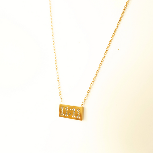 Ashara 11:11 Crystal Manifestation Bar Necklace