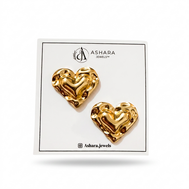 Amora Molten Heart Stud Earrings