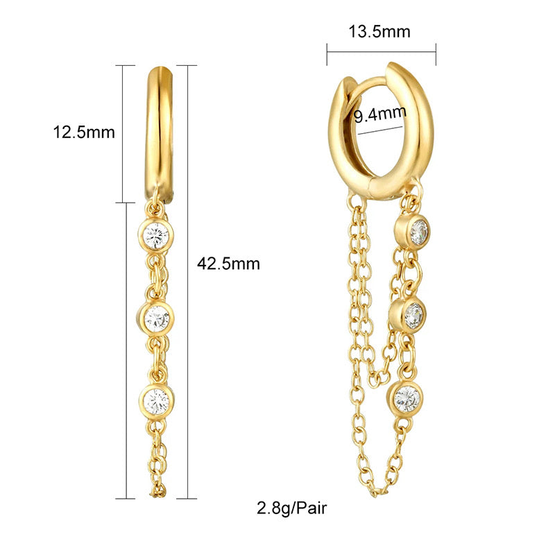 Ashara Celeste Chain Huggie Earrings
