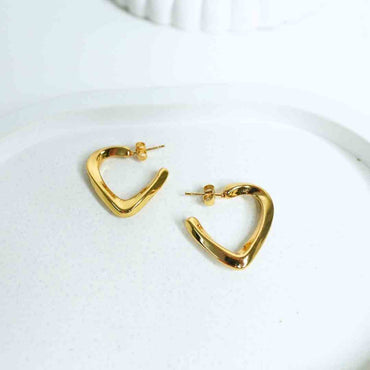 Sculpted Heart Hoop Earrings
