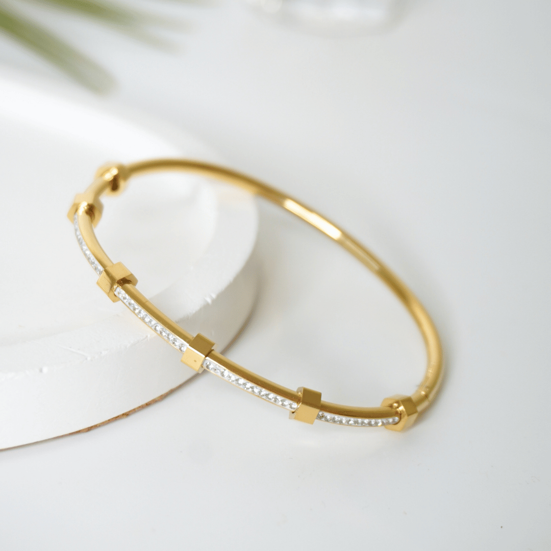Aurora Crystal Bar Bangle Bracelet