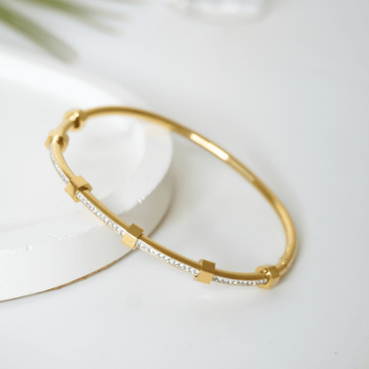 Aurora Crystal Bar Bangle Bracelet