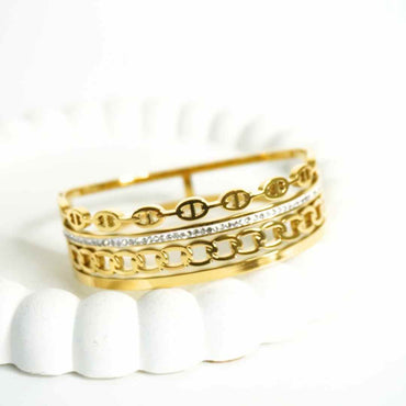 Trinity Luxe Crystal Cuff Bangle