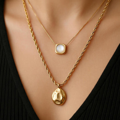 Elara Dual Pendant Layered Necklace