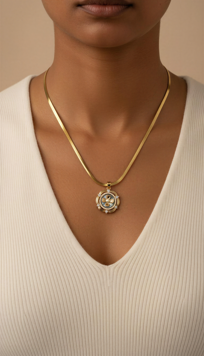 Aurelia Abalone Medallion Necklace