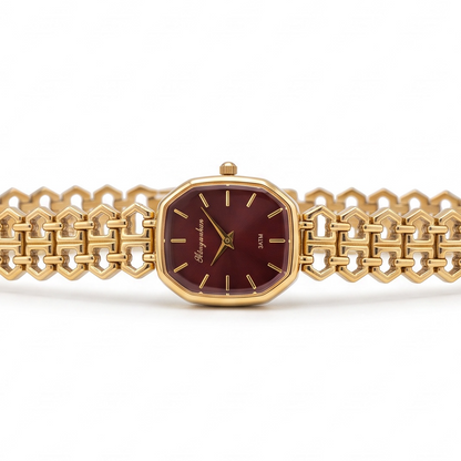 Burgundy Éclat Luxury Watch – 18K gold plated, view 2