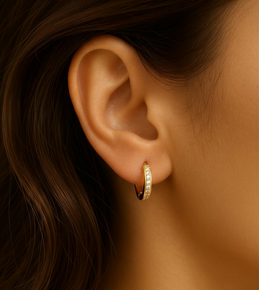Classic Gold Crystal Hoops