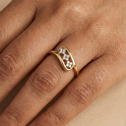 Celeste Curve Ring – 18K gold-plated stainless steel ring