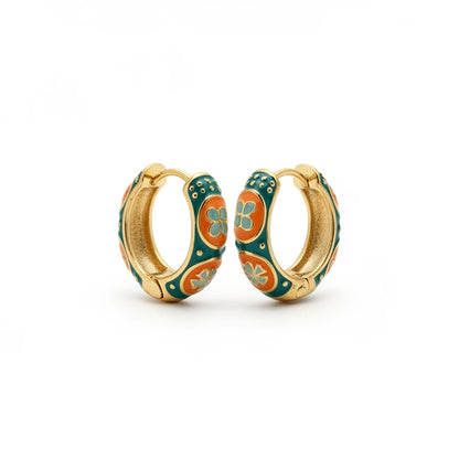 Noor Enamel Huggie Hoops
