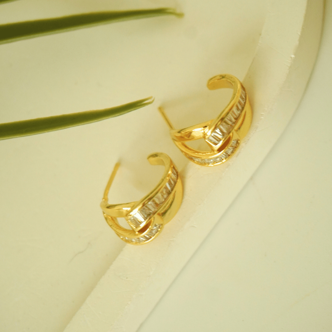 Golden Link Hoop Earrings